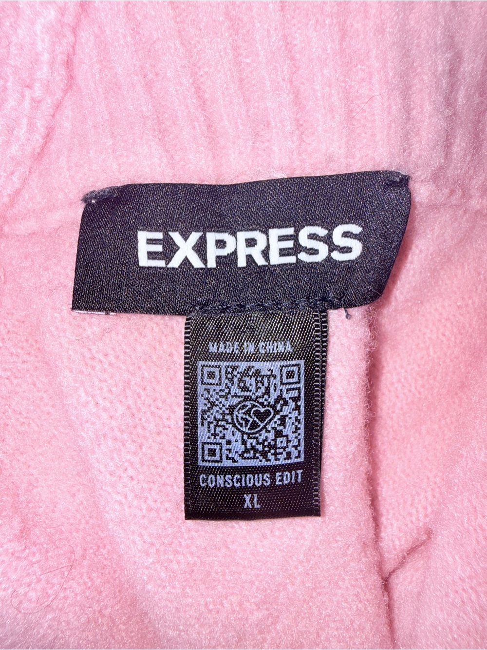 Express Pink Off-the-Shoulder Sweater with Crystal Trim - Picture 5 of 6